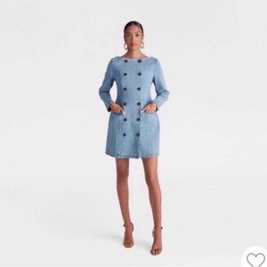 Chic Blue Long Sleeve Dress